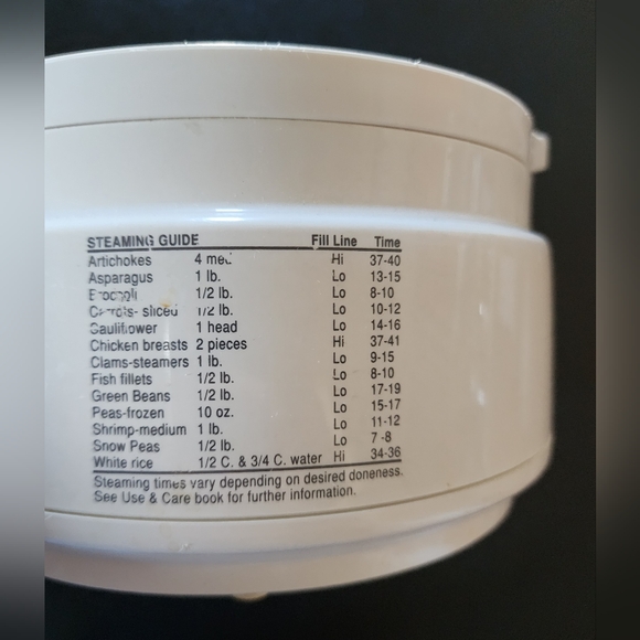 Black & Decker HS80 Handy Steamer Rice Cooker - White - With Manual- - Picture 7 of 9